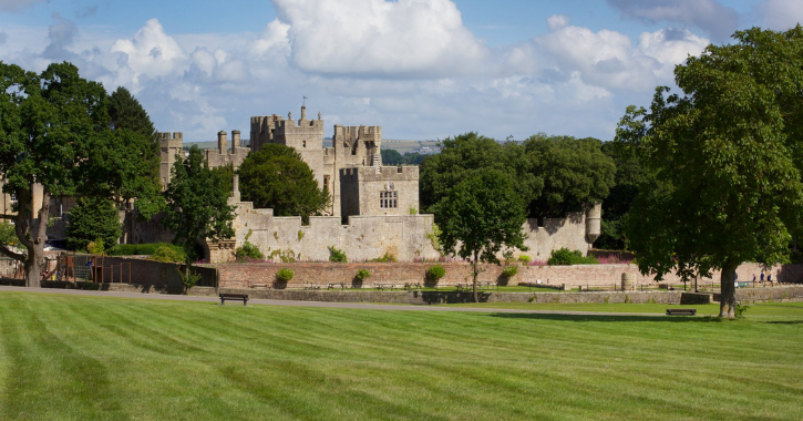 External view of Witton Castle in County Durham.
